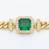 Emerald Halo Chain Bracelet